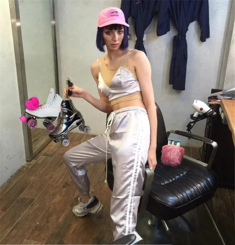 Hirsionsan Для женщин Брюки для девочек на лето и весну белая сторона Дамские шаровары