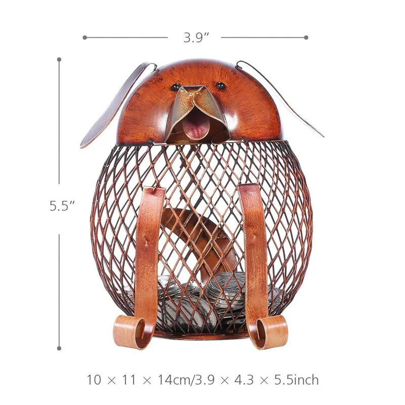 European Style Rich Dog Piggy Bank Iron Art Home Decoration Accessories Creative Personality Living Room Decor Kids Gift Toy M96 | Дом и сад