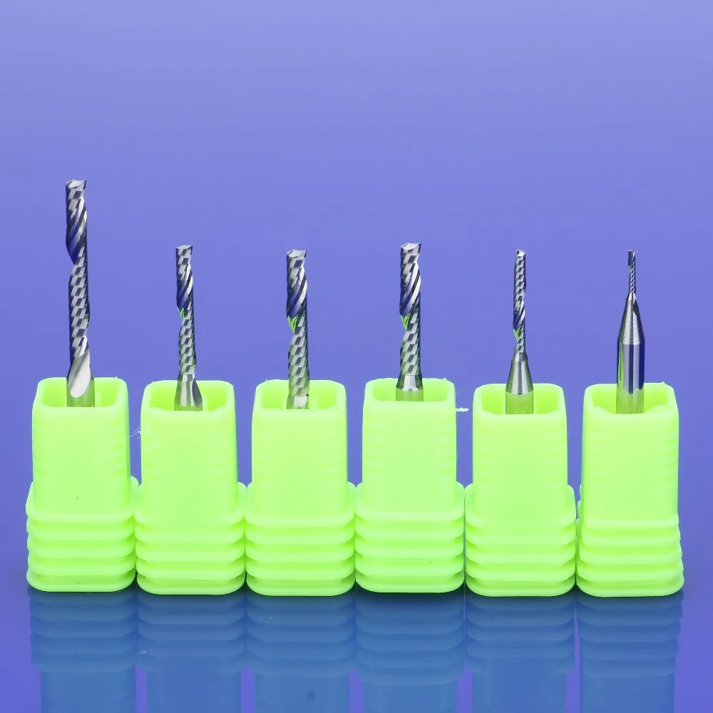 10 шт. 3.175X2.0X8mm 3A ВЫСОКОЕ КАЧЕСТВО Одиночная флейта спиральный резак CNC Концевая