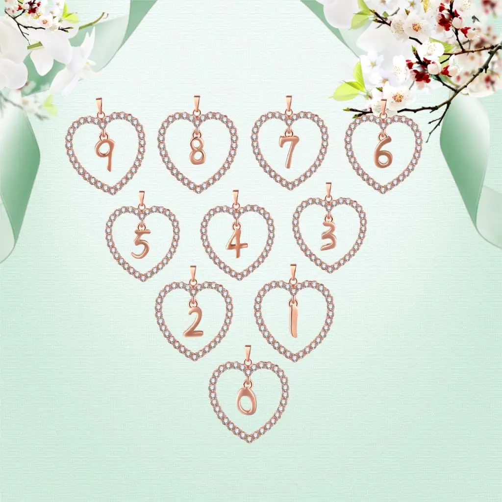 ROXI Charm ожерелья и подвески с цифрами от 0 до 9 для женщин девушек длинная цепочка