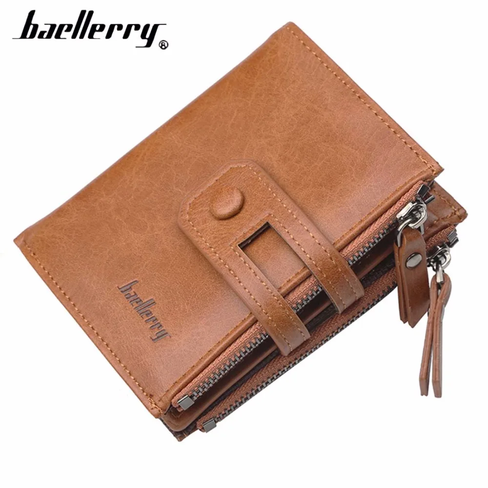 Новинка 2019 мужские кошельки Baellerry с двойной молнией держатель для карт из