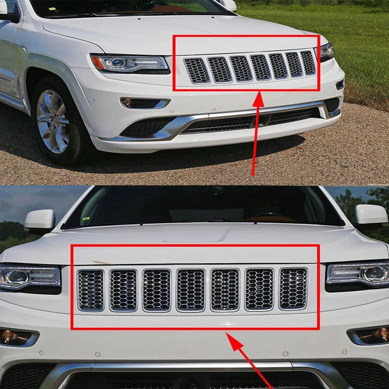 MAYITR 3 шт. ABS сетчатая Решетка Вставка сотовый передний гриль Накладка для Jeep Grand Cherokee серебристый