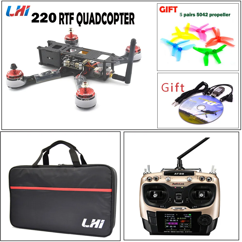 220 мм RC quadcopter для F3 Контролер полетов LHI 20A blheli_s ESC + 2205_S безщеточный и с камерой XT60
