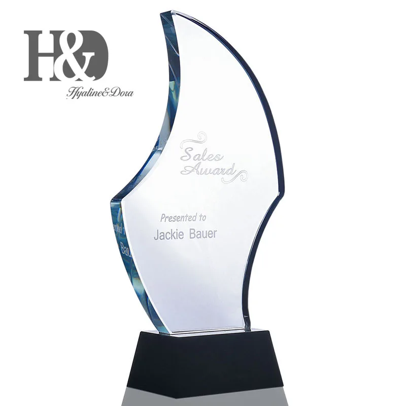 

H & D Crystal Sail Award Black Base, хрустальный трофей с настройкой