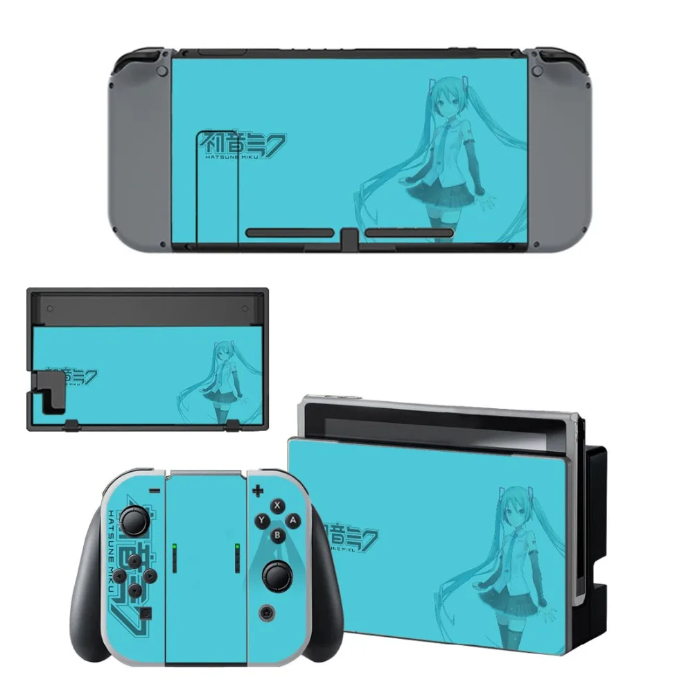 Девушка Hatsune наклейка с изображением Мику Виниловая для защиты кожи Nintendo Switch NS