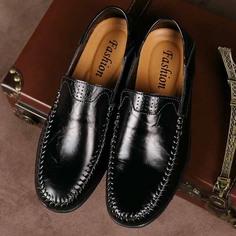 Summer Casual Men Shoes Leather Loafers Tenis Masculino Adulto Handmade Moccasins Soft Slip On Boat Zapatos Hombre | Обувь