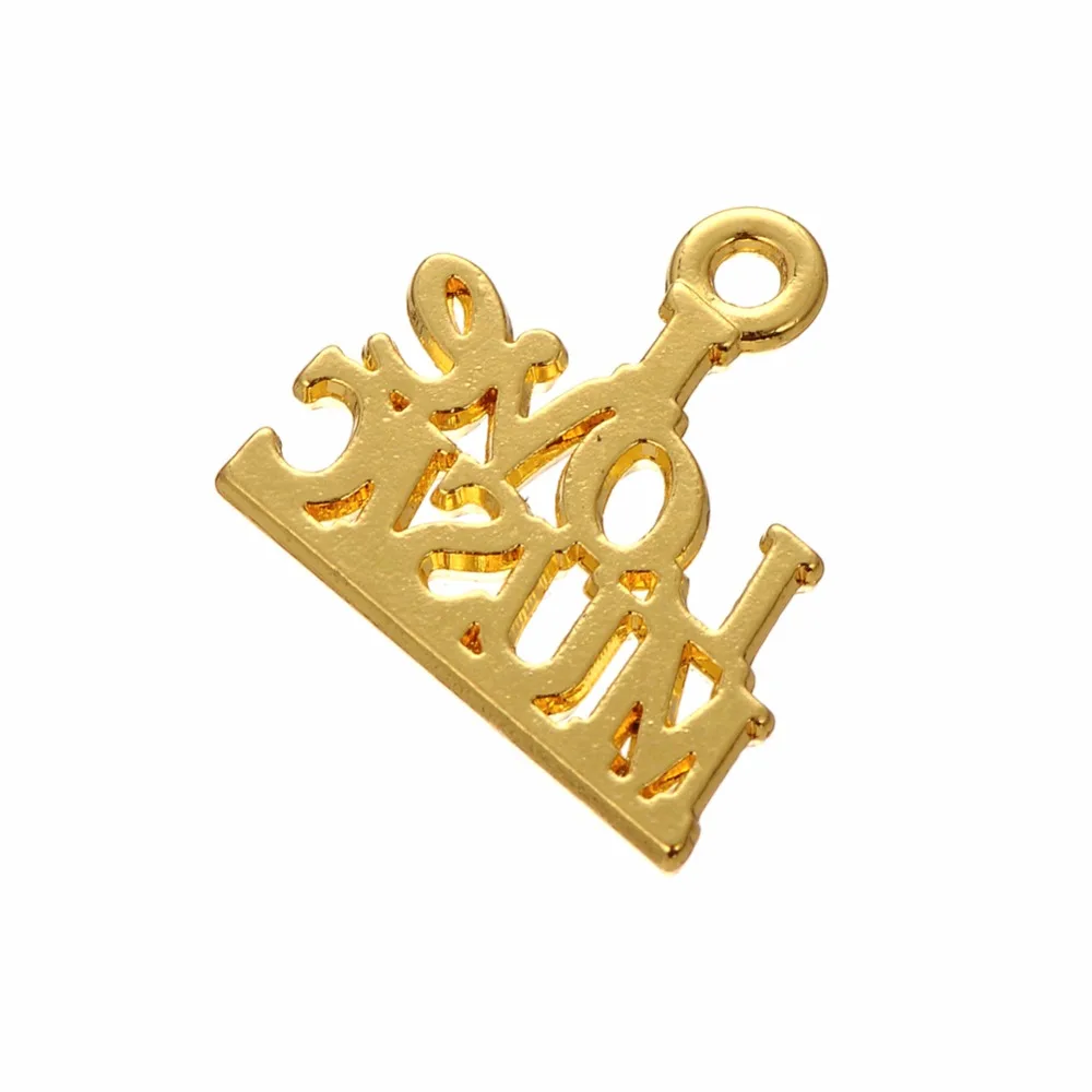 Новая мода сплав серебро/золото надпись &quotЯ люблю музыку&quot шармы аксессуары DIY