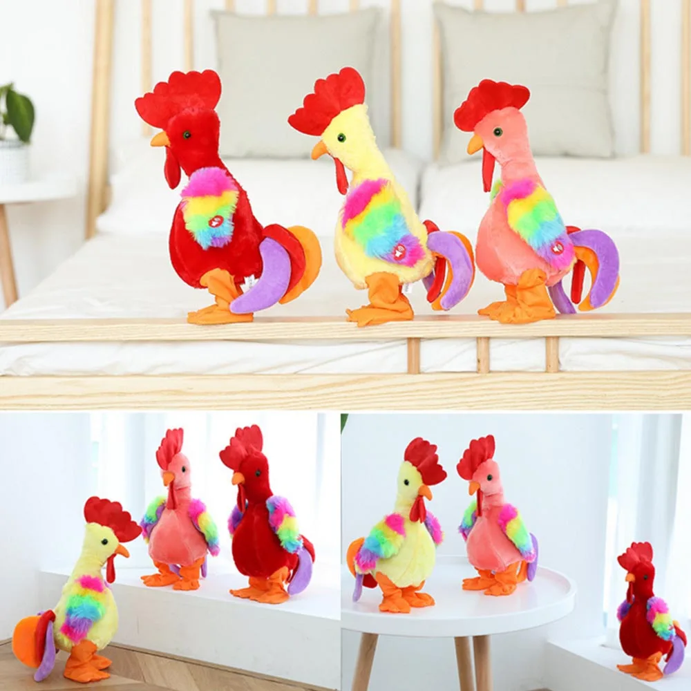 Electric Funny Chicken Plush Toy Sing Dancing Interactive Stuffed Animal Toys Birthday Gifts For Baby and Children | Игрушки и хобби
