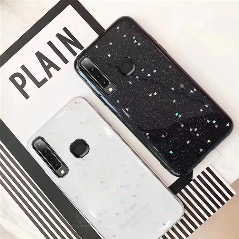 Блестящий Мягкий чехол со сверкающими звездами для Samsung Galaxy J6 Plus 2018 J4 PLUS A9 A920