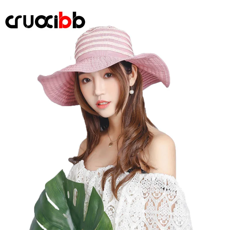 Cruoxibb Лето 2017 г. ВС шляпы для женщин лук узел твердого Hat Casquette УФ защита Beach Sun