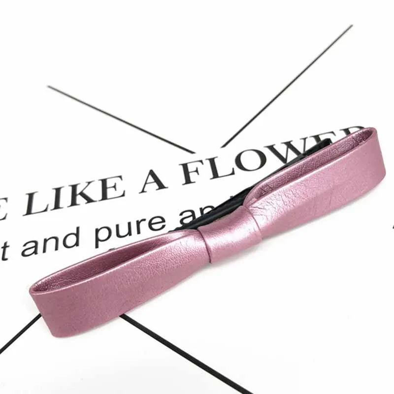 Детские Модные кожаные однотонные заколки для волос женщин и девочек милые