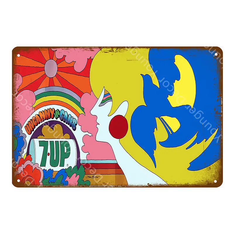 YD4357F Винтаж 7 UP пиво плакат напиток 7up металлические оловянные знаки настенные стикеры бар паб кафе семейные украшения Ретро домашний декор искусство табличка - Цвет: YD4357F