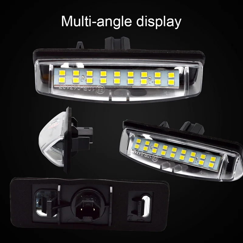 Safego 2 шт. 3 Вт Светодиодная подсветка номерного знака 18 SMD 2835 Автомобильная