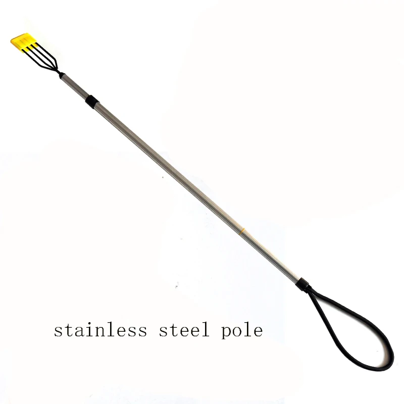Stainless steel Pole 1 шт., рыболовное копье, прочное, острое, 2 секции, 4 зуба, из нержавеющей стали, зубец, ледяное копье, Рыболовный инструмент, легко ловить черную рыбу, Гиг - Цвет: Stainless steel Pole