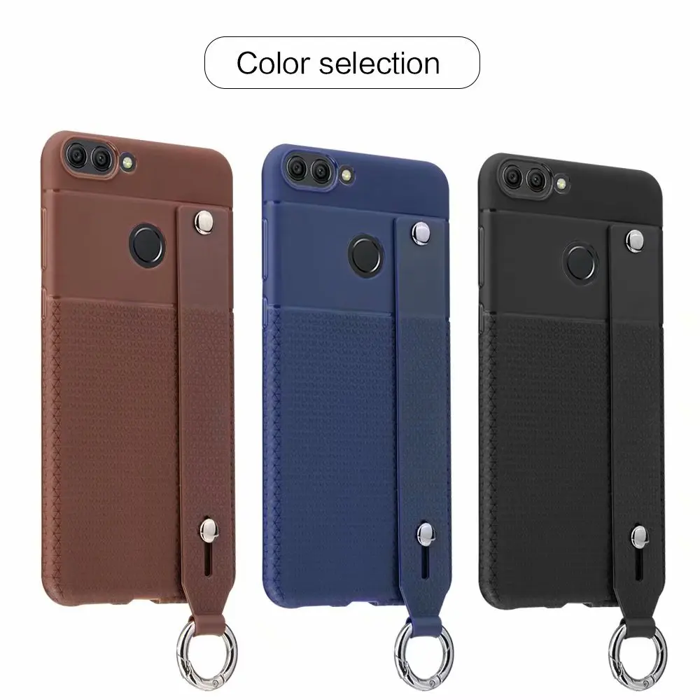 Wrist Strap Soft TPU Phone Case For Huawei P smart Plus 2019 Nova 3 3e 3i 2i Triangle pattern Holder | Мобильные телефоны и