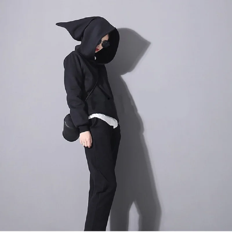 Женское свободное флисовое пальто большого размера плюс в стиле ведьмы