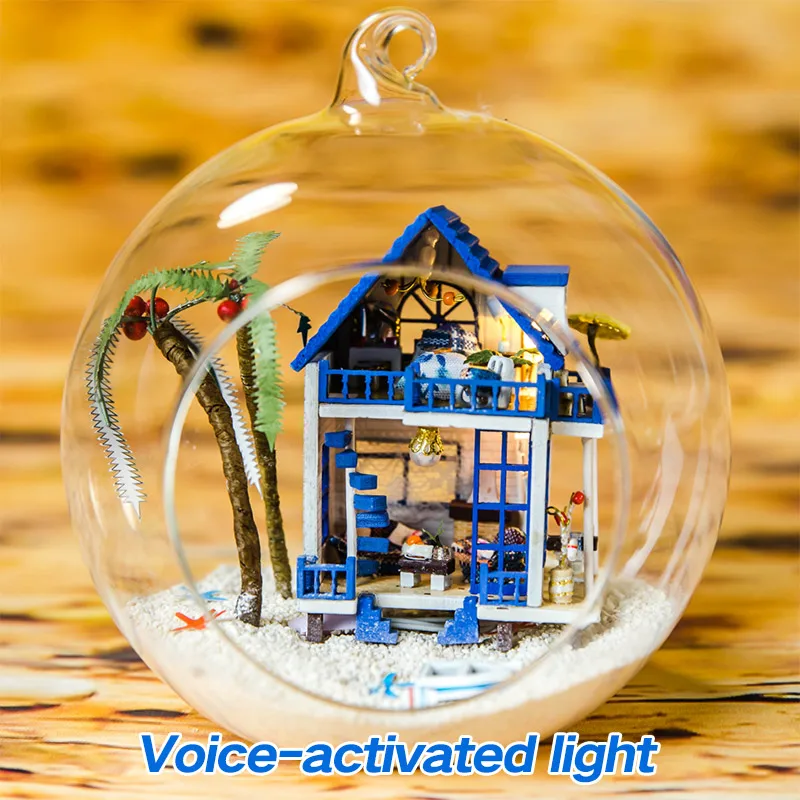 DIY Миниатюрный стеклянный шар домик для Эгейского моря Сборная модель