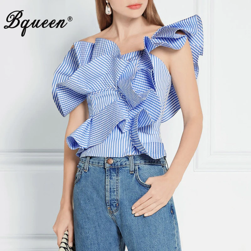 Bqueen 2017 Новое поступление сексуальный Повседневный короткий топ на одно плечо с