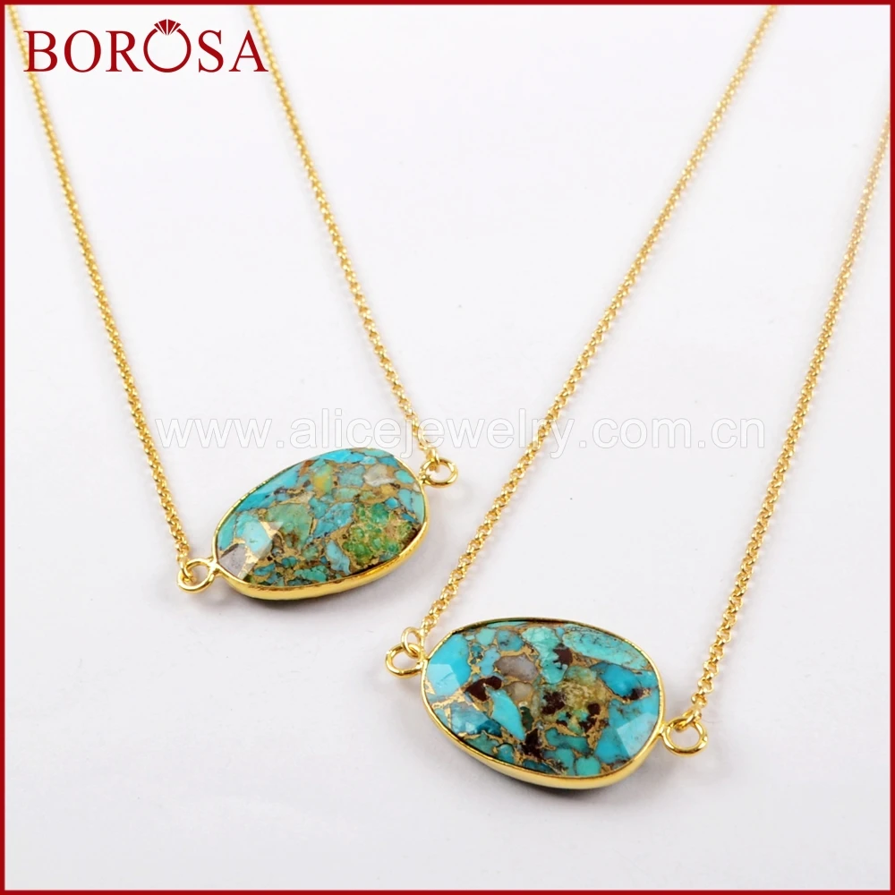 BOROSA 5/10 шт. 25 дюймов золотистый цвет медная Бриллиант Натуральный синий камень