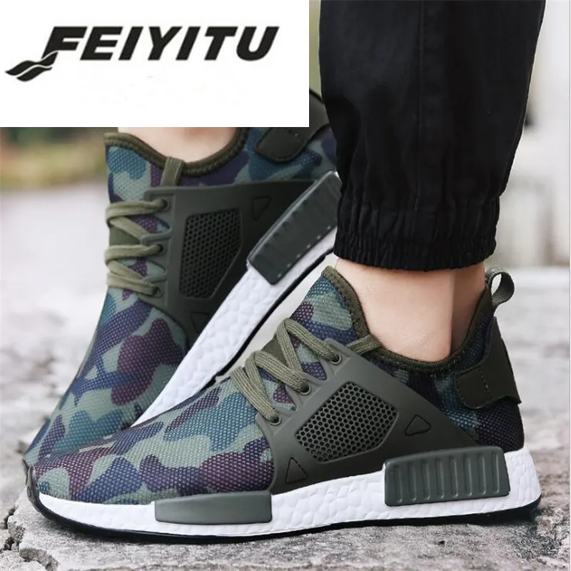 

feiyitu Brand 2018 New Fashion Men Camouflage Krasovki Male Breathable Casual Shoes Army Green Shoes Soft Outdoor Footwear