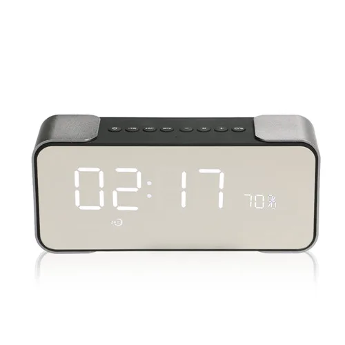 Silver TOPROAD Bluetooth динамик беспроводной стерео алюминиевый Parlante портативный fm-радио Altavoz поддержка времени часы Будильник TF линия в - Цвет: Silver