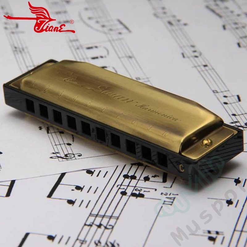 Лебедь бронза 10 отверстий Diatonic Bluetooth Harp гармоника Ключ C | Спорт и развлечения