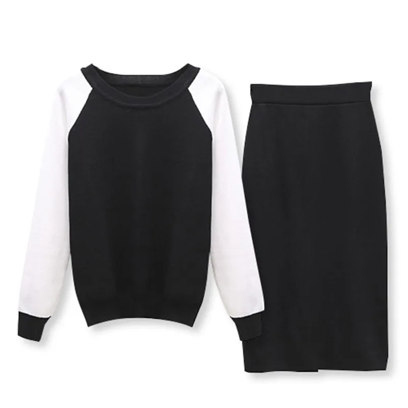 Комплект из 2 предметов на весну и осень свитер женский модный тонкий топ с