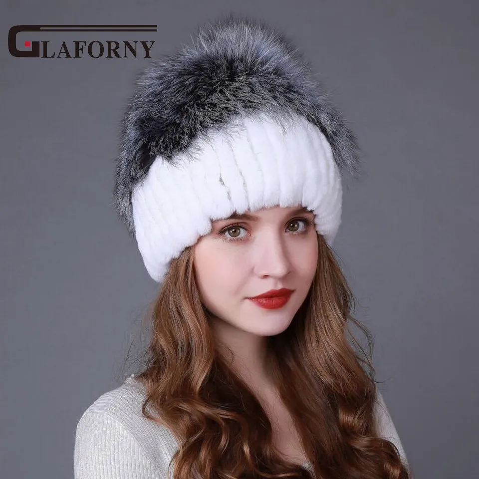 Glaforny 2017 горячая Распродажа женская меховая шапка в полоску большие Меховые