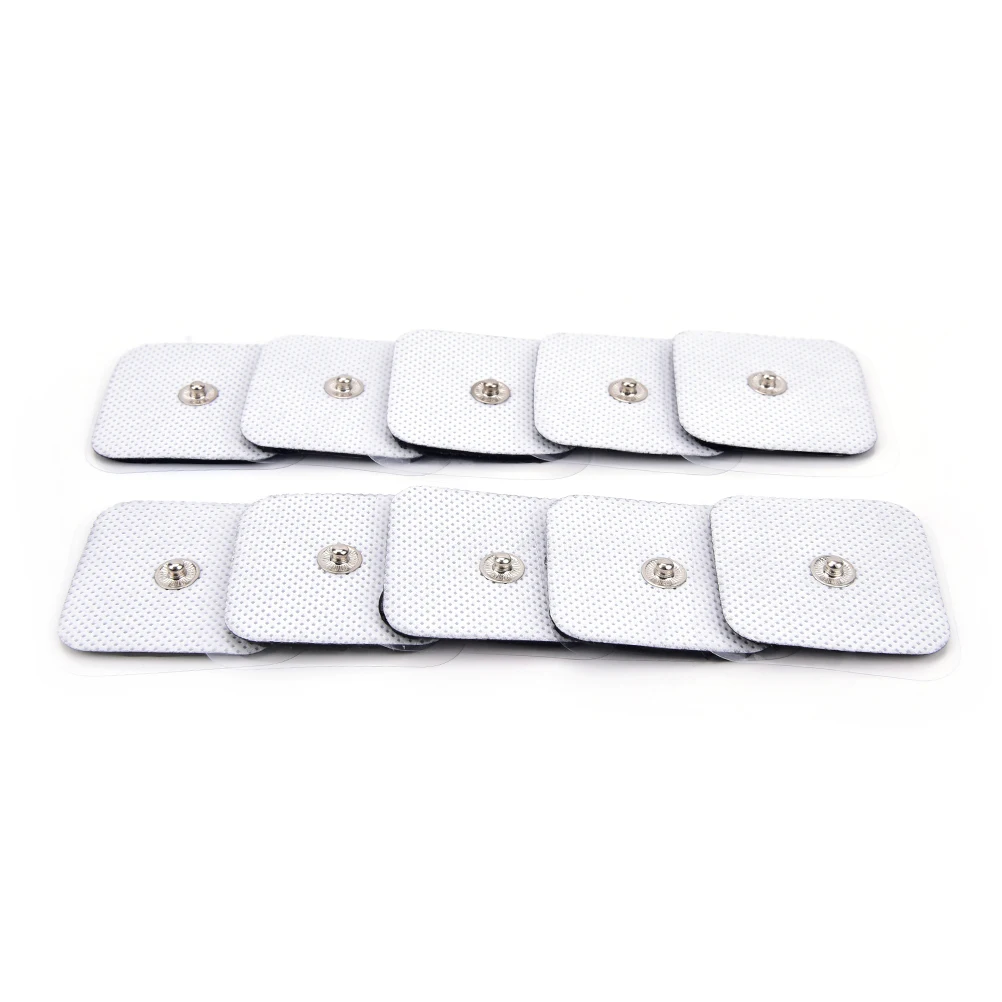 10pcs 4*4cm Square TENS Non-woven Self Adhesive Replacement Electrode Pad For Muscle Stimulator Tens Machine Pads Braces Support 30pairs professional square tens ems replacement electrode pads self adhesive nowoven patch for digital physiotherapy massager