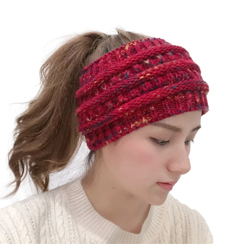 New Headwear Knitted Crochet Headband Turban Winter Ear Warmer Headwrap Elastic Hair Band for Women's Wide Hair Accessories