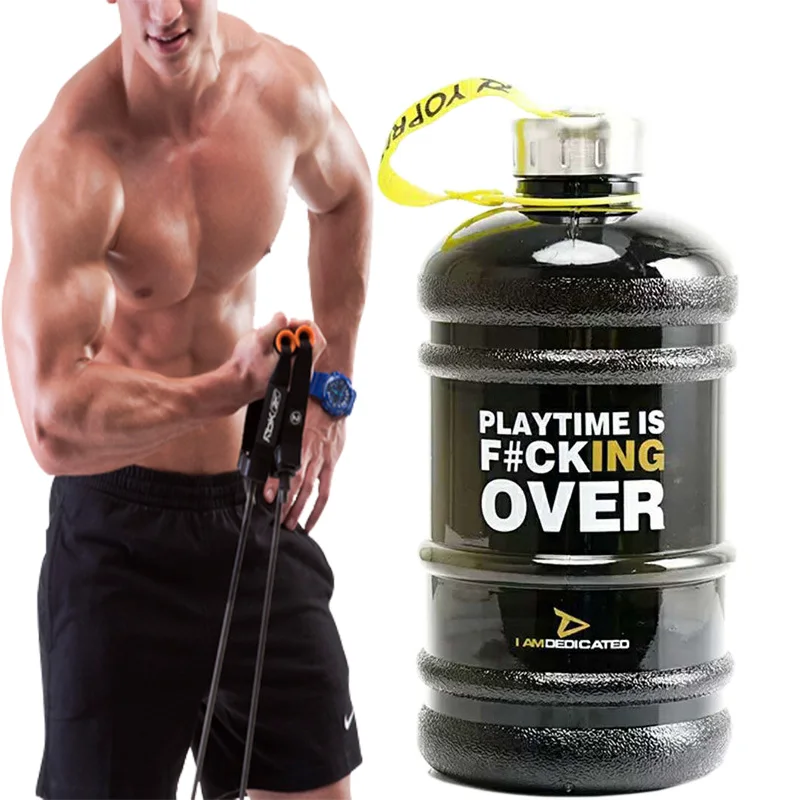 2 2л высокоемкие пластиковые спортивные бутылки для воды с ручкой и веревкой