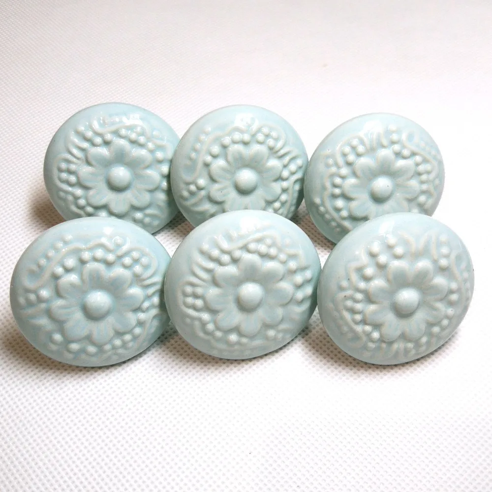 6 шт с рельефным тиснением Стиль керамическими рукоятками сливы Дизайн кухонный