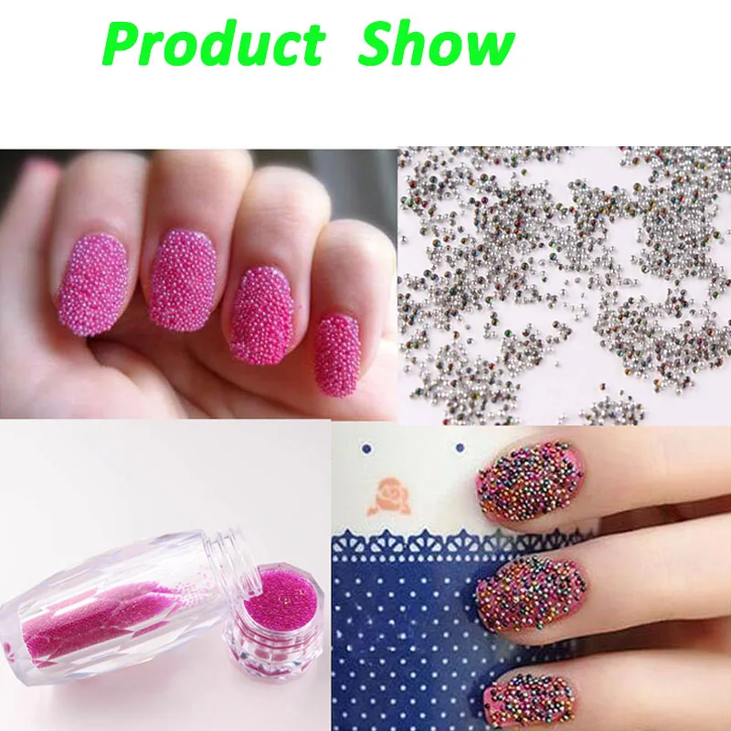 Taidian 30Grams Manicure Micro Beads Caviar Microbeads Balls Fake Faux Sprinkles Deco Nail Art Tiny Glass 1000pieces/lot | Красота и