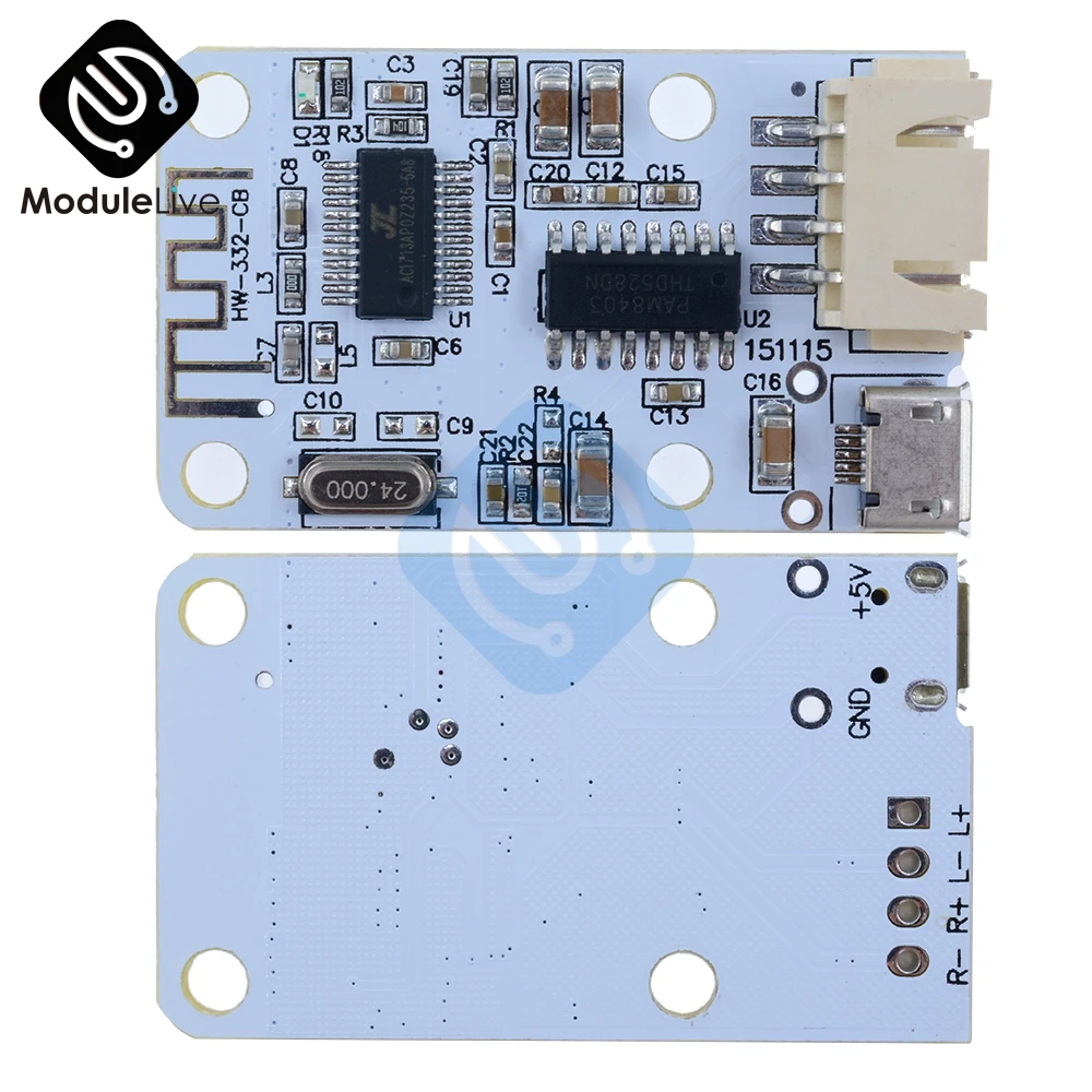 Беспроводной Wi-Fi USB мощность Bluetooth 4,0 PAM8403 3 Вт+ 3 Вт модуль аудио приемник устойчивый цифровой усилитель плата Bluetooth модуль