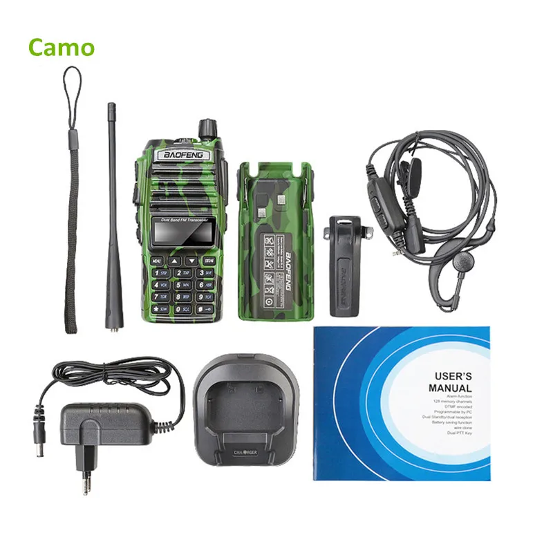 2pcs  walkie talkie BaoFeng UV-82 Portable Ham CB Radio 136-174/400-520 MHz FM Two way cb Radio comunicador walkie talkie рация