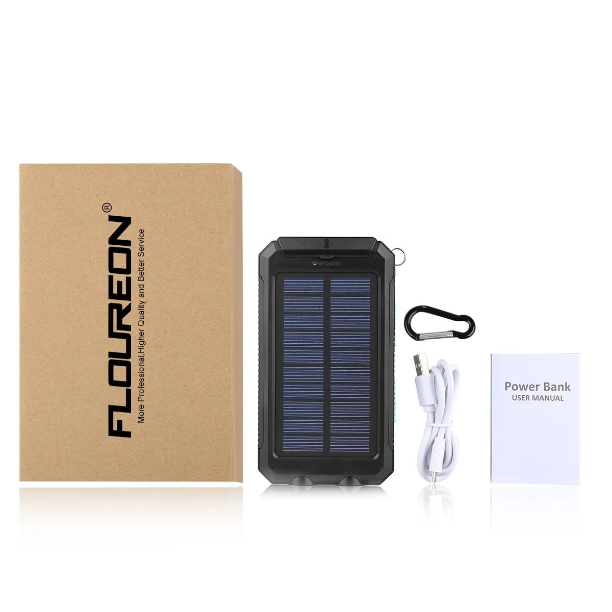 Floureon 10000mAh солнечная панель водонепроницаемый внешний аккумулятор двойной USB