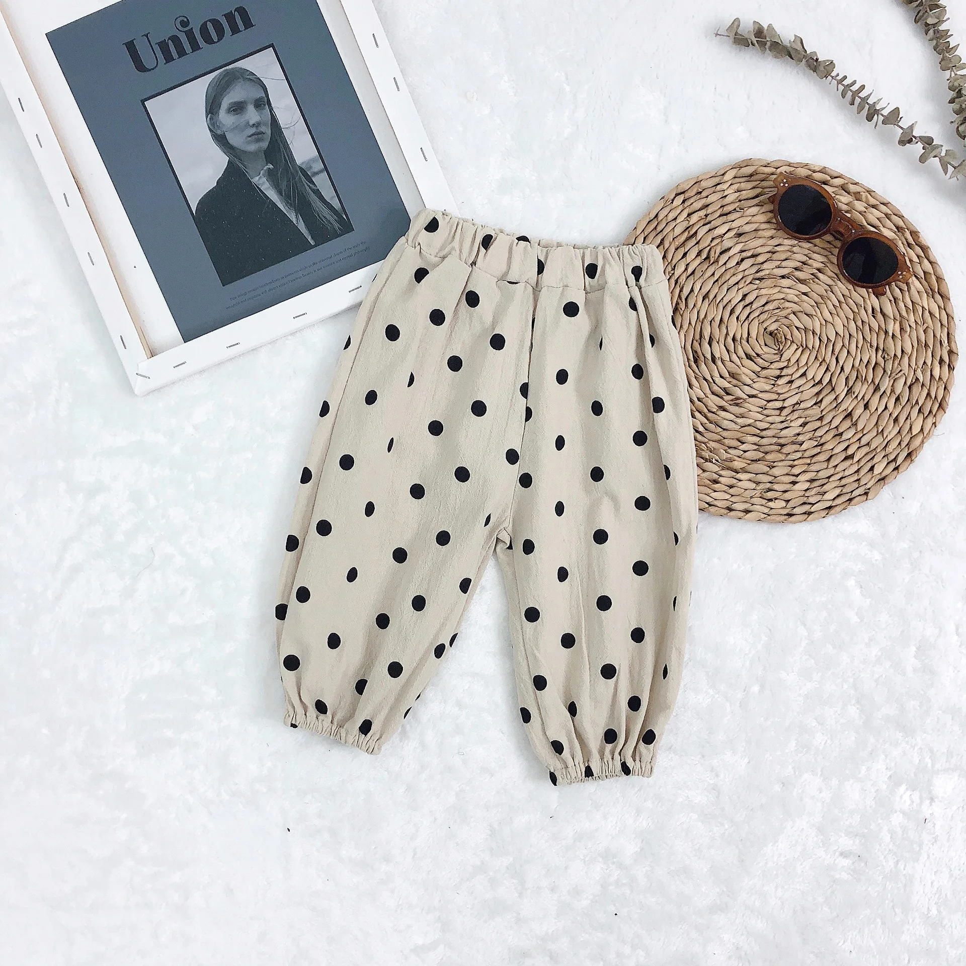Korean style Spring summer dot printed loose pants for baby girls 1-5 years kids children all-match casual trousers |