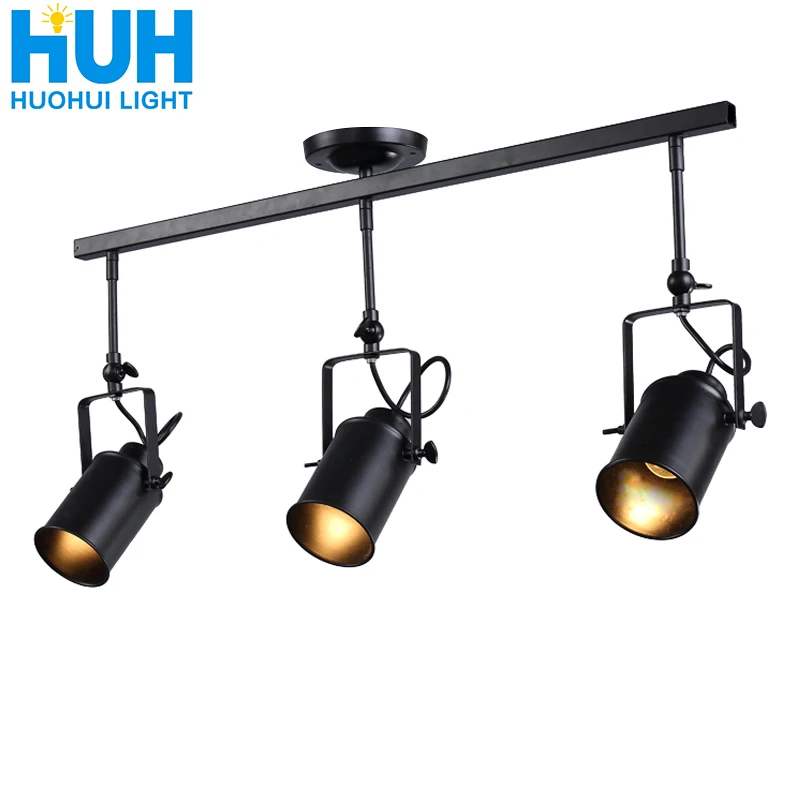 Industrial de Ferro com Lâmpada Pingente para Loja de Roupas Iluminação da Casa de Café Holofote Vintage Ajustável Centro Lâmpada Pingente – Bar