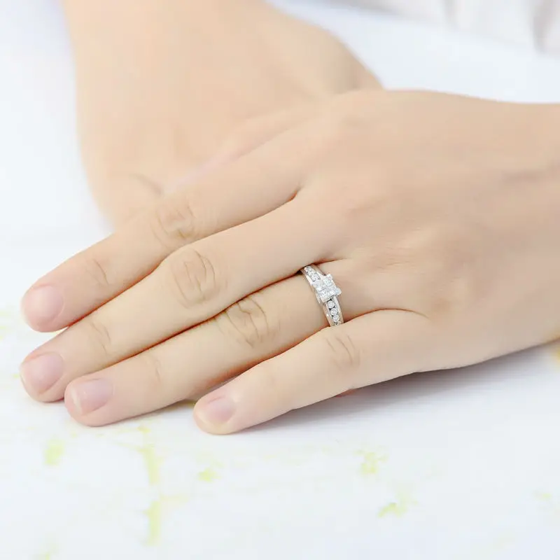 Серебряные кольца для женщин обручальное свадебное кольцо кубический циркон CZ