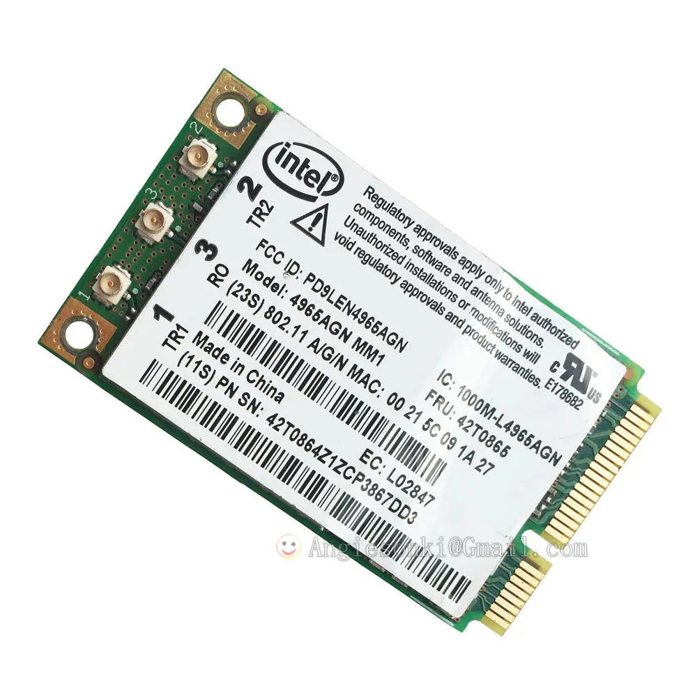 

4965AGN WIFI Wireless-N 4965 Card FRU: 42T0865 802.11n 300m For Intel Lenovo Thinkpad T61 R61 X61 X61S (S/P/T) 3000 N 200 V200