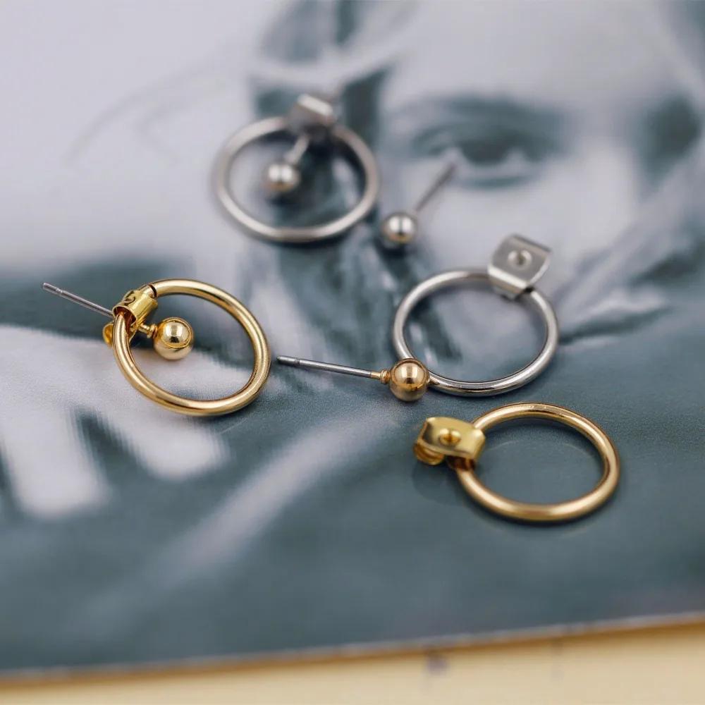 Женские серьги гвоздики в горошек золотистого и серебристого цвета|beads stud