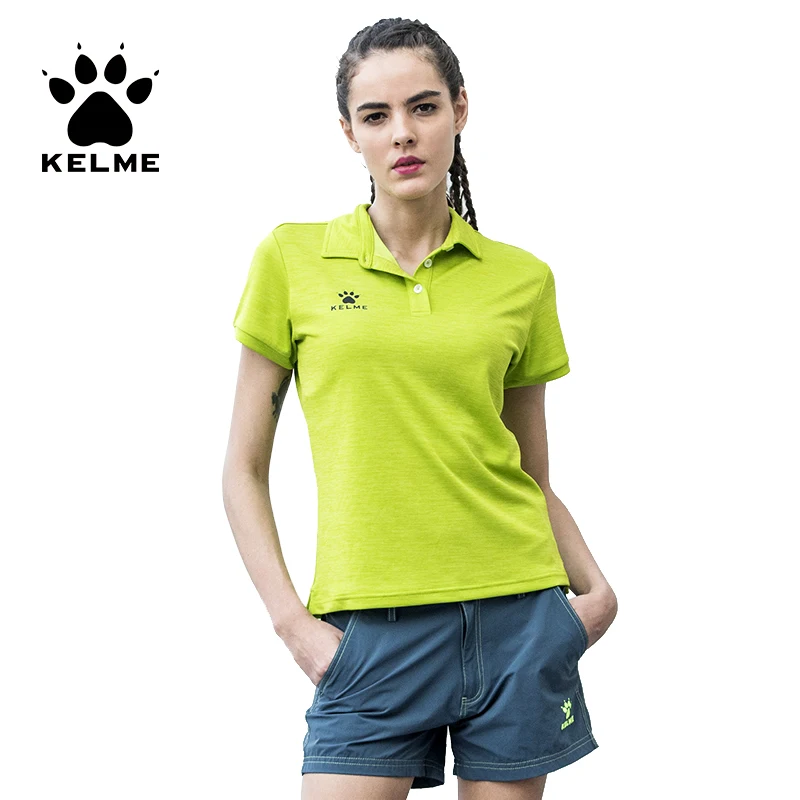 Женская футболка поло KELME летняя хлопковая для бега повседневные топы с