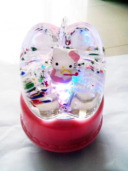 

Cute cat colorful lights rotating music box
