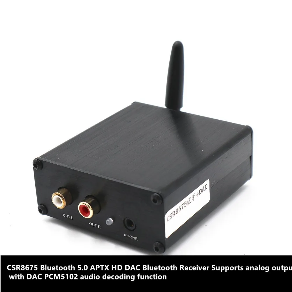 Автомобильный домашний CSR8675 Bluetooth 5,0 APTX HD DAC Bluetooth приемник поддерживает аналоговый выход с ЦАП PCM5102 функция декодирования звука