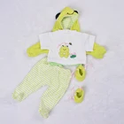 Модная одежда для младенцев 55-57 см, костюм для маленьких мальчиков, куклы реборн 22-23 дюйма, Реалистичная как Лягушка принц, 4 шт., пальто, брюки, рубашка, носки