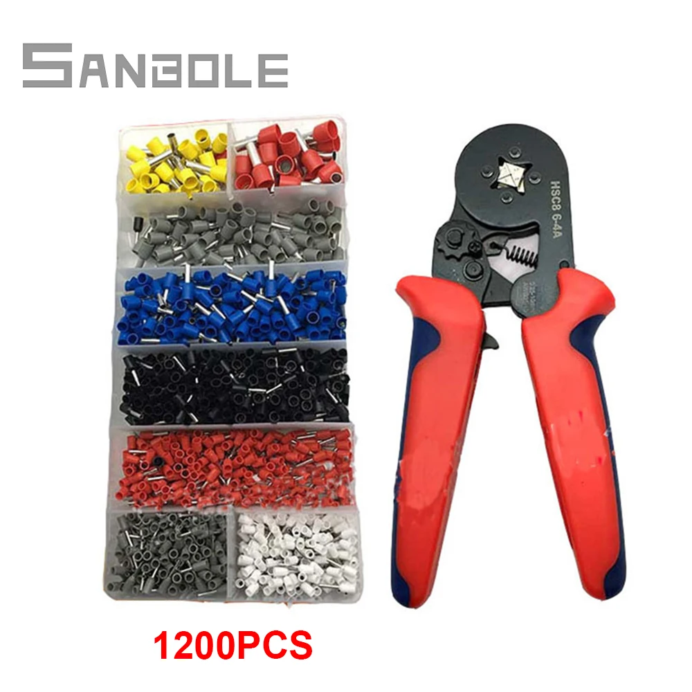 

Обжимные плоскогубцы HSC8 6-4A 0,25-6 мм2 23-10AWG, мини-плоскогубцы с круглым носом, трубчатая игла с клеммами, коробочными инструментами