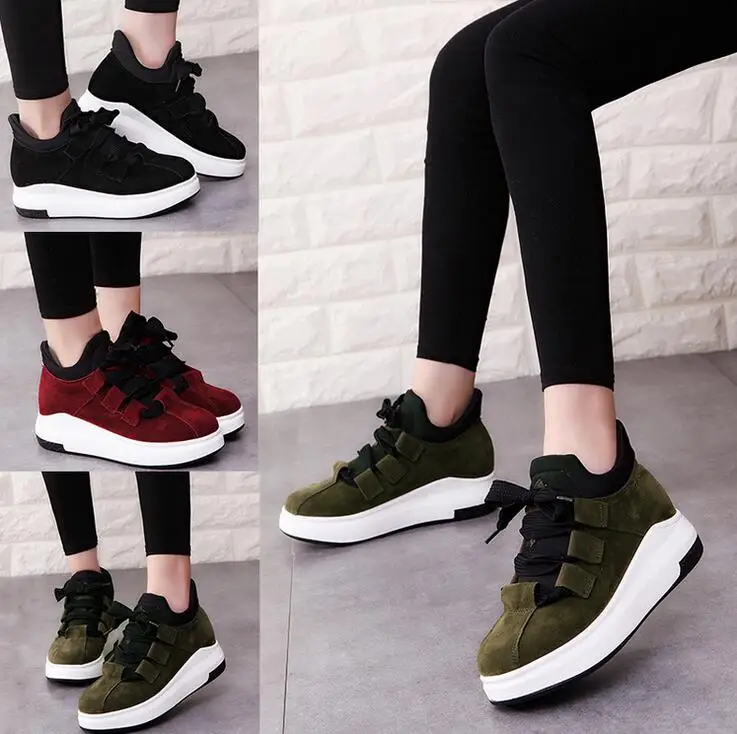 Брендовые женские кроссовки на платформе Сезон весна-осень Удобная дышащая