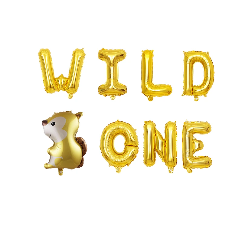 16 &quotи надписью WILD ONE Фольга шар лиса шары на день рождения украшения дети