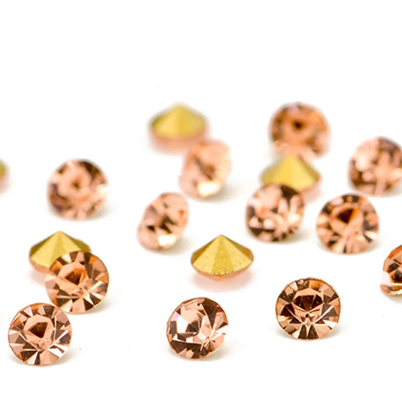 Glue On Ligth Peach Rivoli DIY Crystals Glass Pointback Rhinestones Nail Art Stones For Wedding Dress Clothing Crafts Decoration | Дом и сад