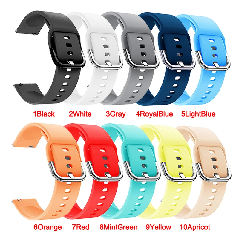 Ремешок 20 мм из мягкого силикона для Samsung Galaxy s2 gear sport 42 ремешок Watch Active Band